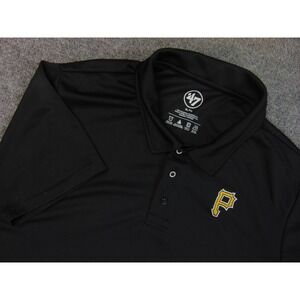 Pittsburgh Pirates Polo Mens XL Black Solid 47 Brand MLB Baseball Performance
